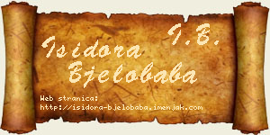 Isidora Bjelobaba vizit kartica